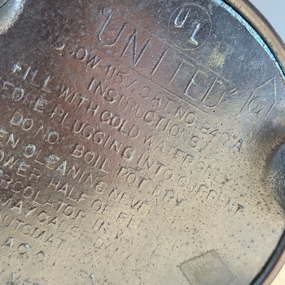 Vintage Chrome 1950s United Electric Percolator - Picture 4 of 8